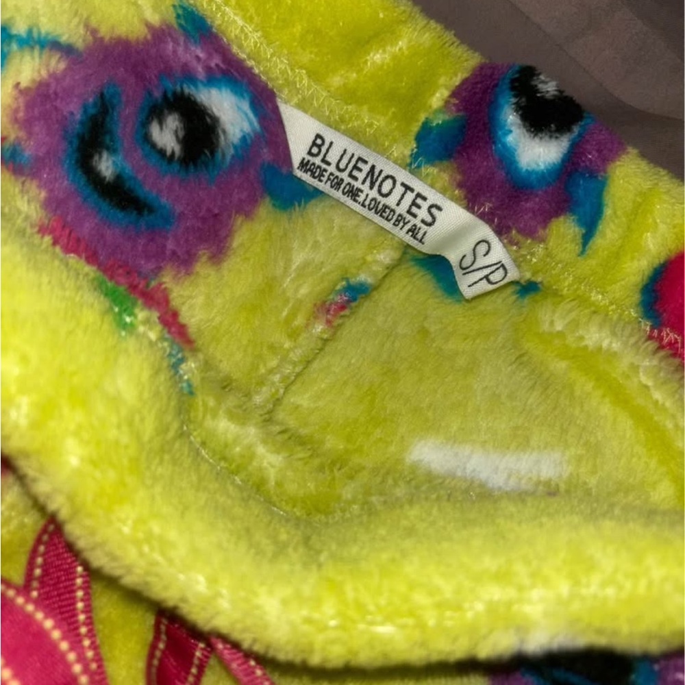 Fuzzy Yellow/Green Monster Print Pyjama Pants by Bluenotes - Picture 3 of 3